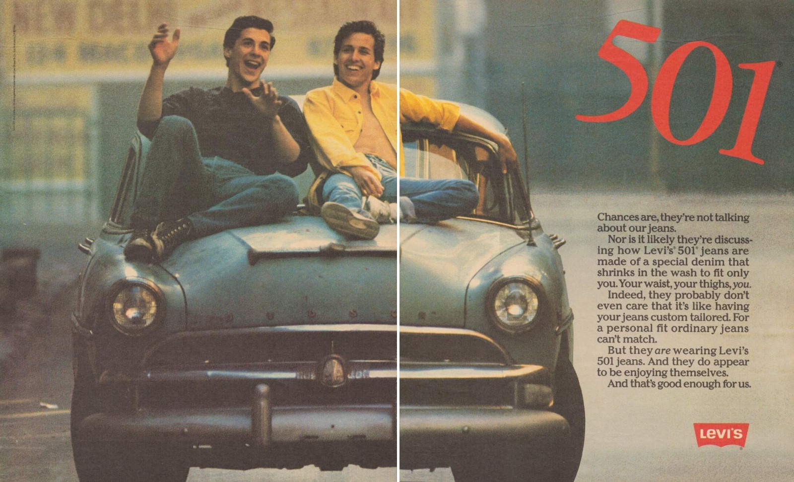 Vintage 1986 Levis 501 Jeans Print Ad Retro Denim Americana 80s Street Decor