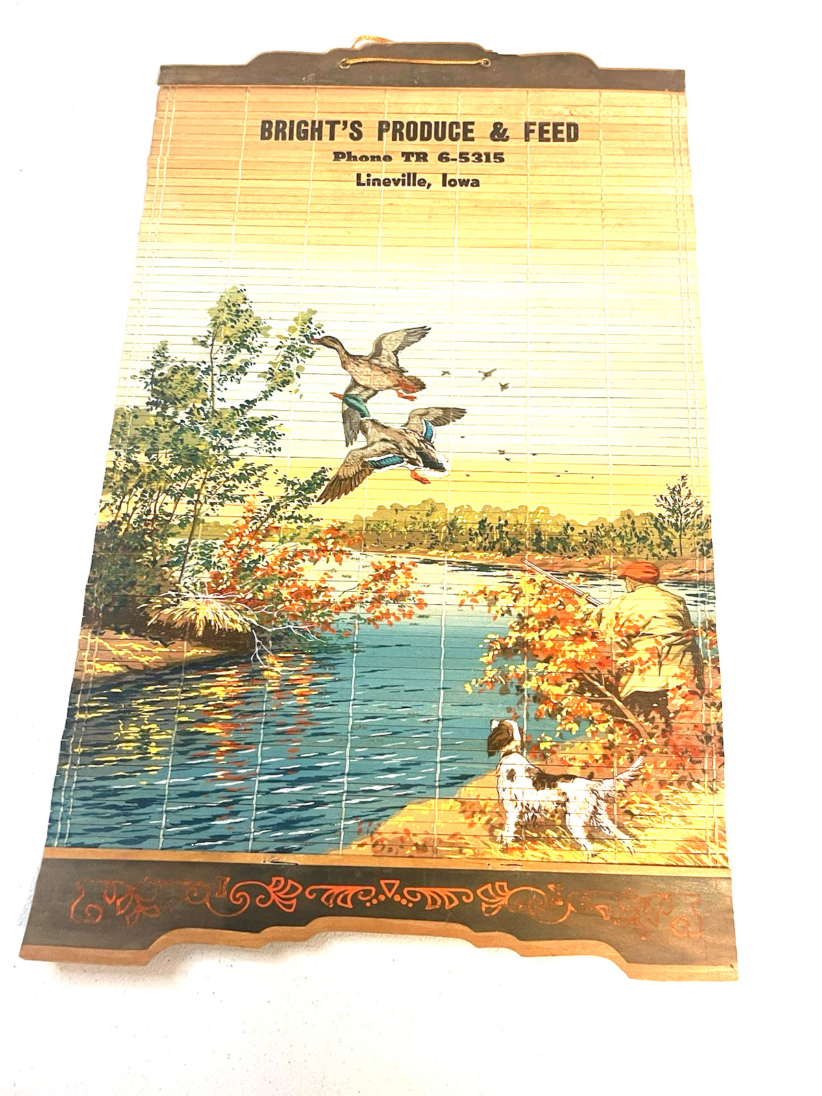 Bright’s Produce & Feed Lineville Iowa Calendar Top Hunting Theme Made in Japan