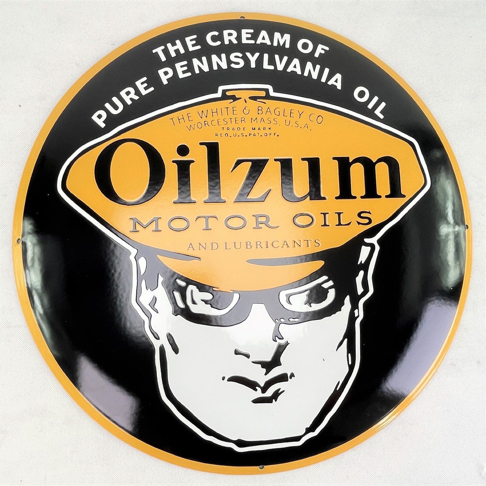 Xl Oilzum Logo Motor Oils Enamel Sign Ø 50 cm Round