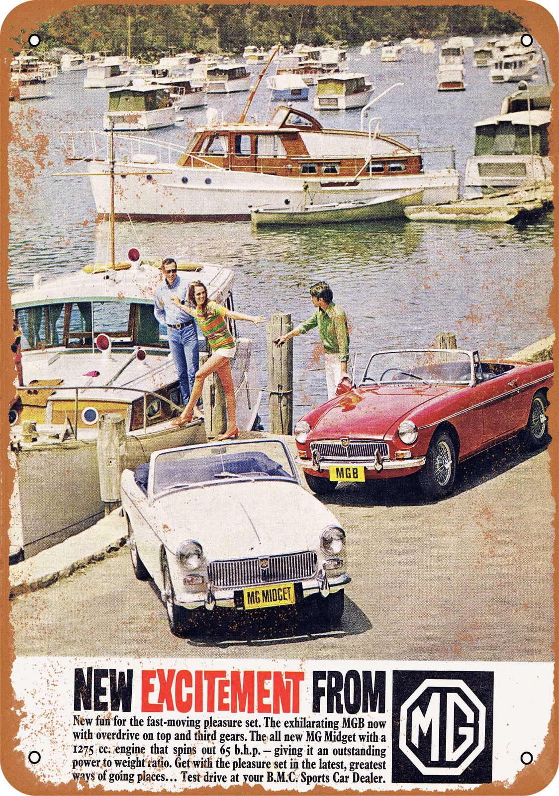 METAL SIGN – 1968 MG Midget – Vintage Look Reproduction
