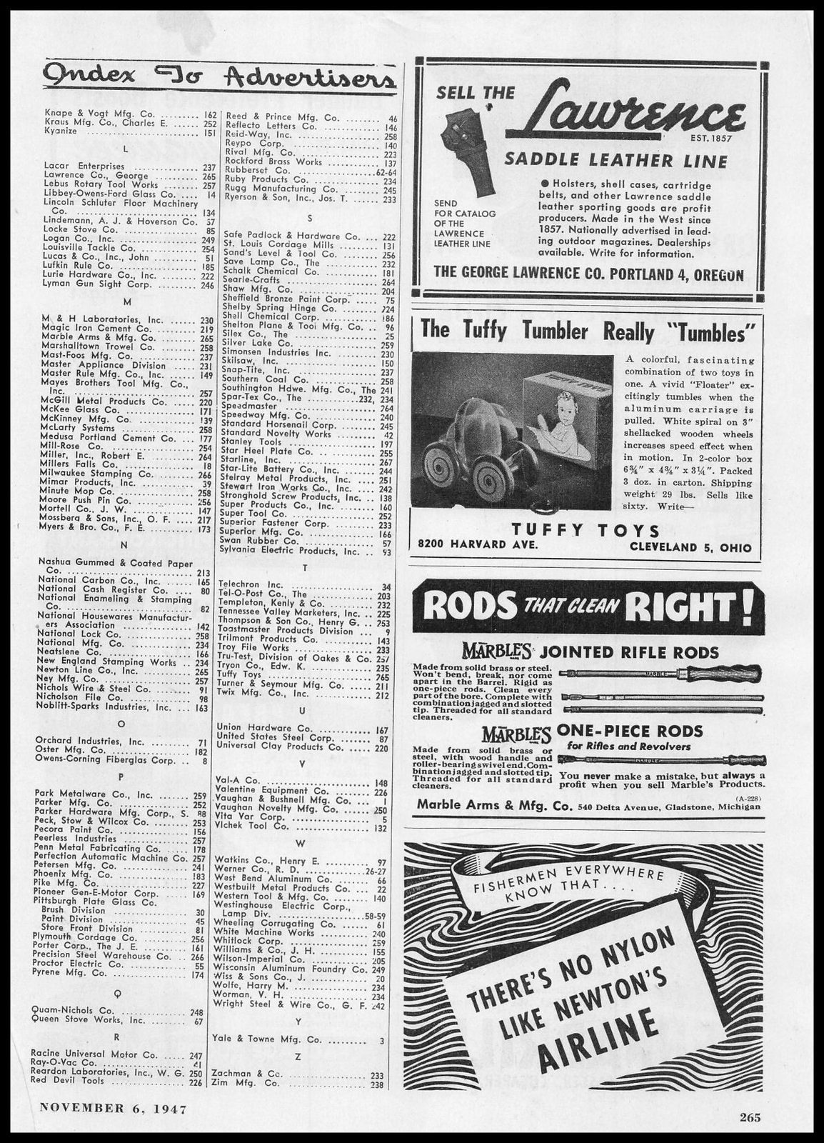 1948 Tuffy Toys Cleveland Ohio Tumbler Floater Wooden Carriage Vintage Print Ad