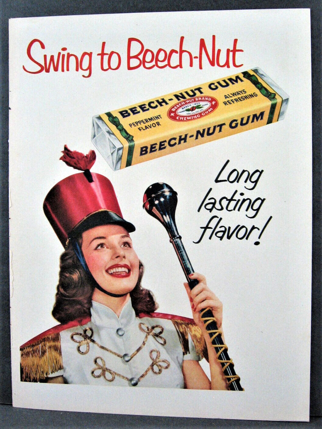 Vintage 1923 Beech Nut Chewing Gum Majorette Full Page Magazine Ad