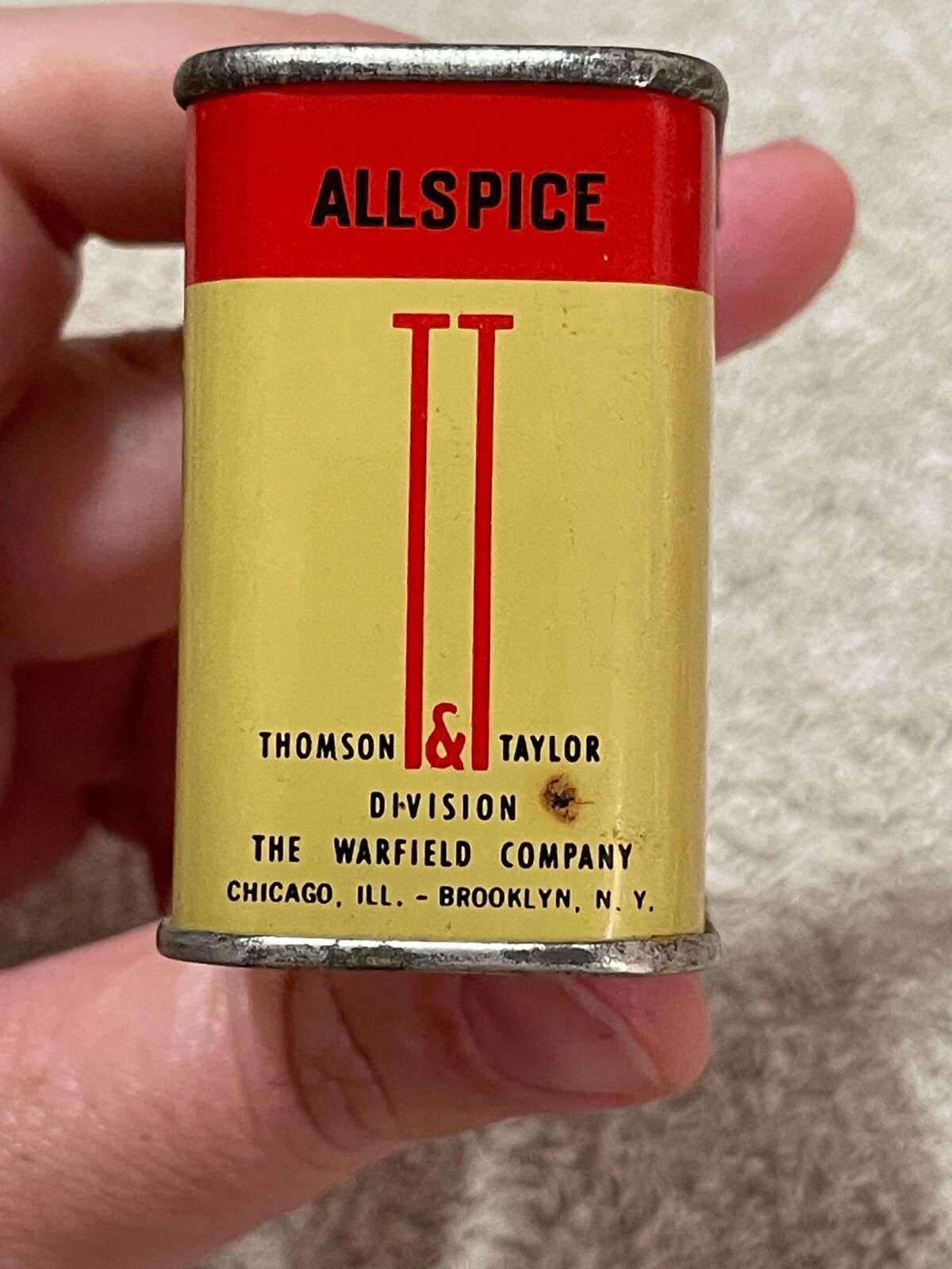 WARFIELD T &T Allspice 1 ounce Metal Spice Tin (read)