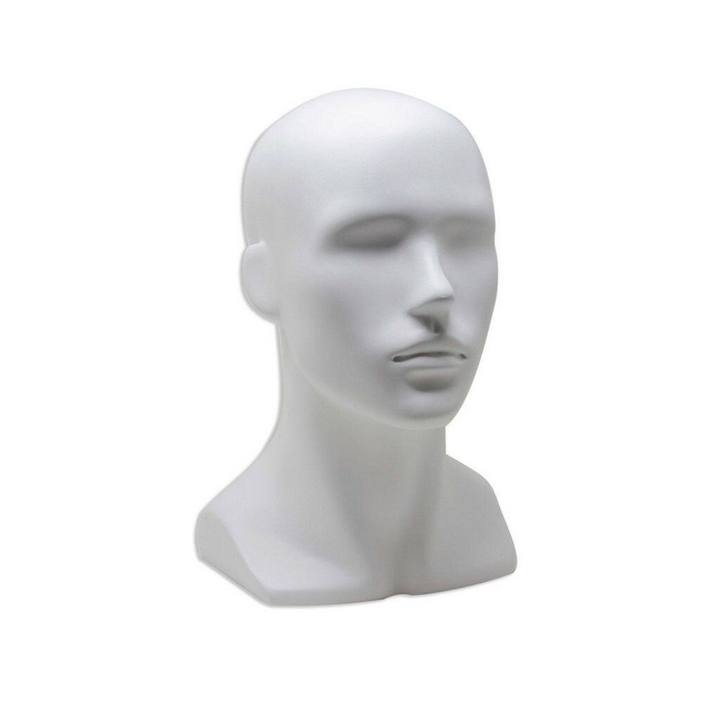 13″H Male Mannequin Head Stand for Display Wigs,Hats,Headphone,Mask,Sunglasses