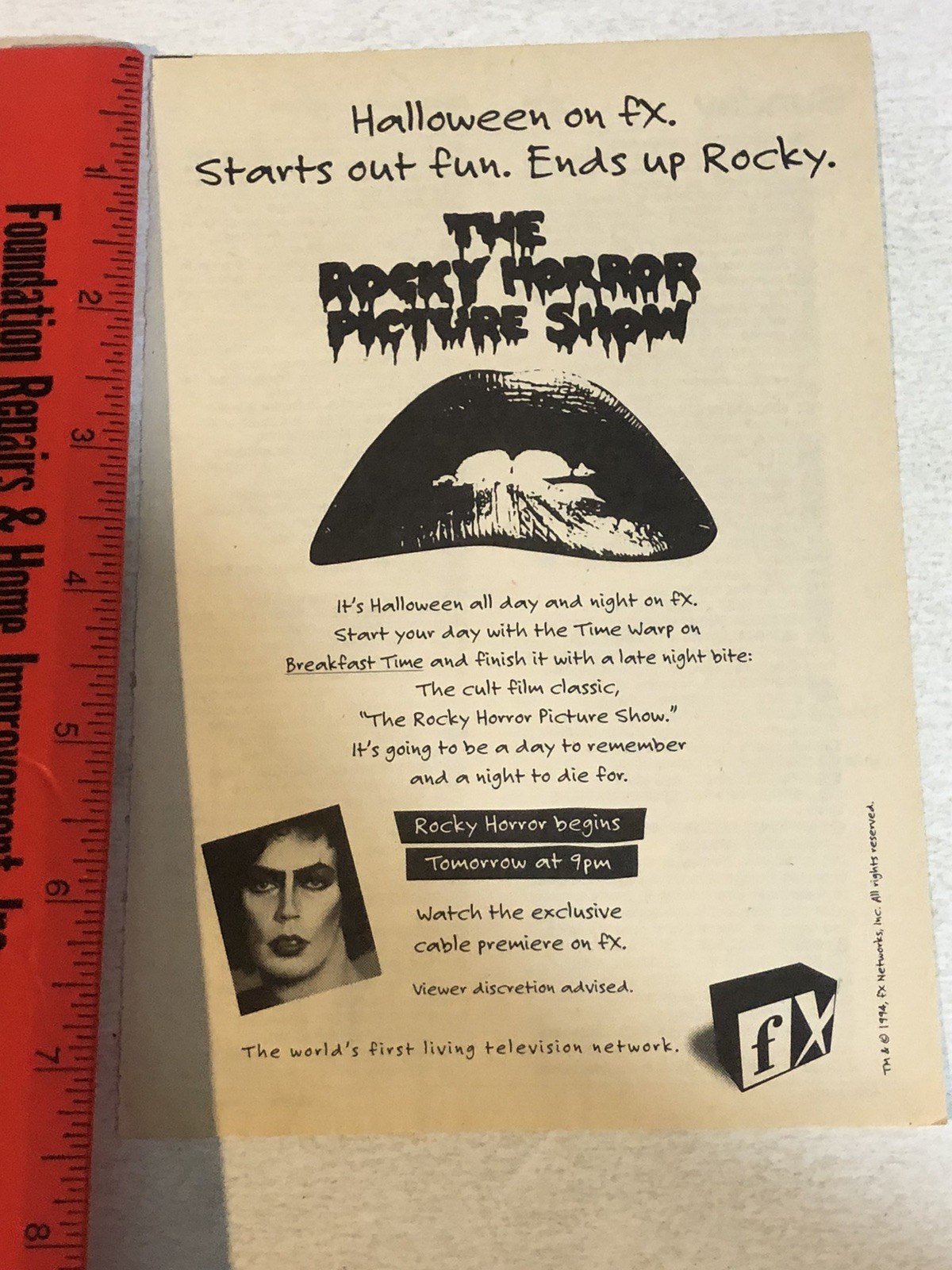 Rocky Horror Picture Show Print Ad Tim Curry Halloween On FX TPA12