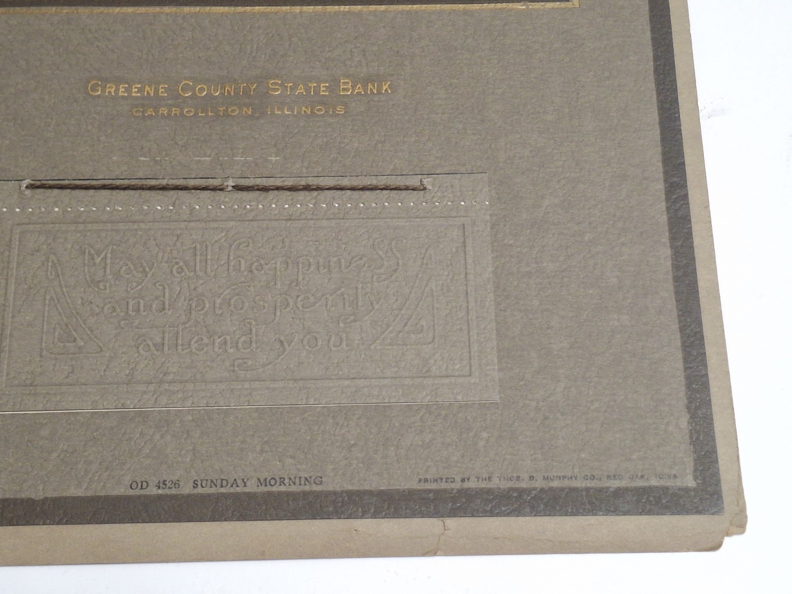 Thos D Murphy Co 2 Sided Sample Adv Calendar 1925 Greene County Bank