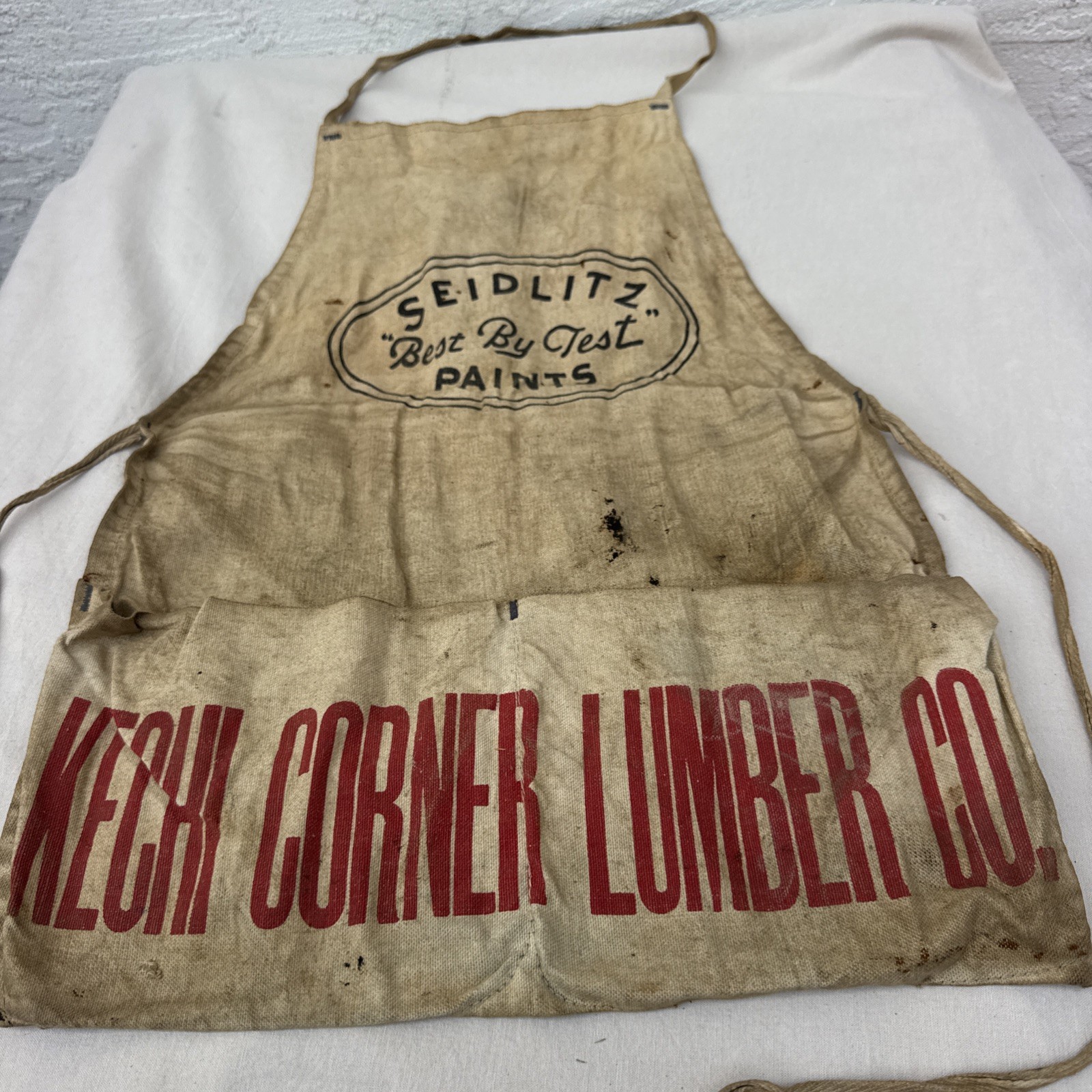 Vintage Seidlitz Paints Kechi Corner Lumber Advertising Employee Apron Kansas