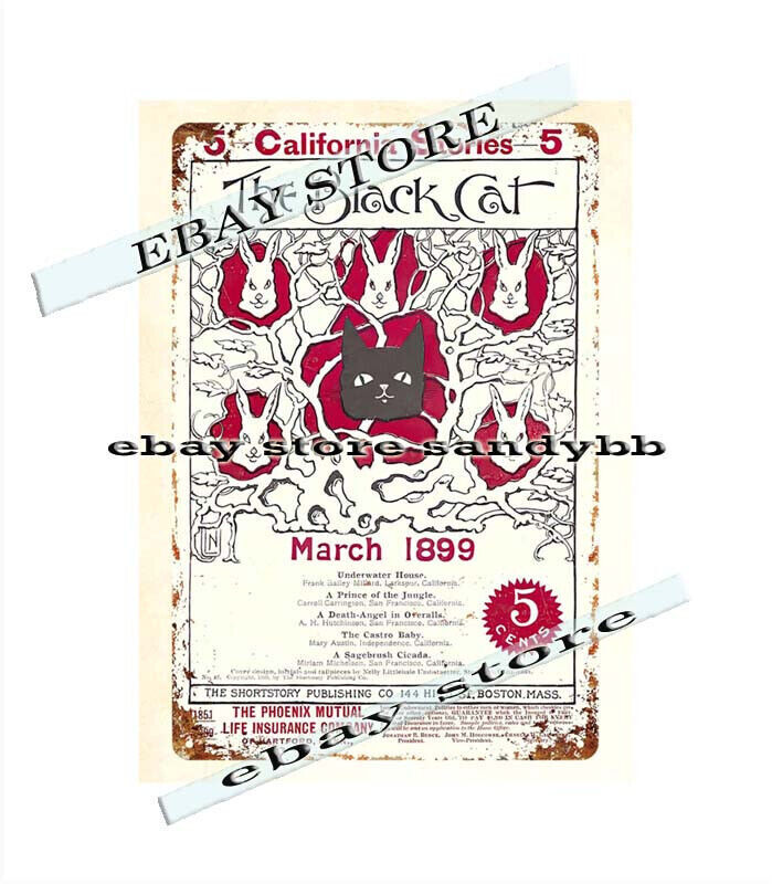 1899 Black Cat metal tin sign nostalgic outdoor wall restaurant pub