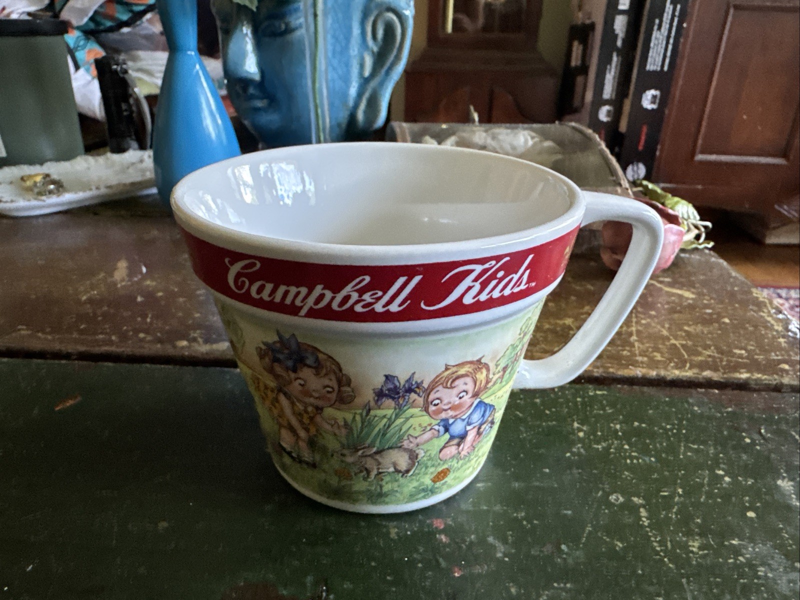1989 Campbell Soup Kids Gardening Rabbit mug Cup handled bowl NICE Rare westwood