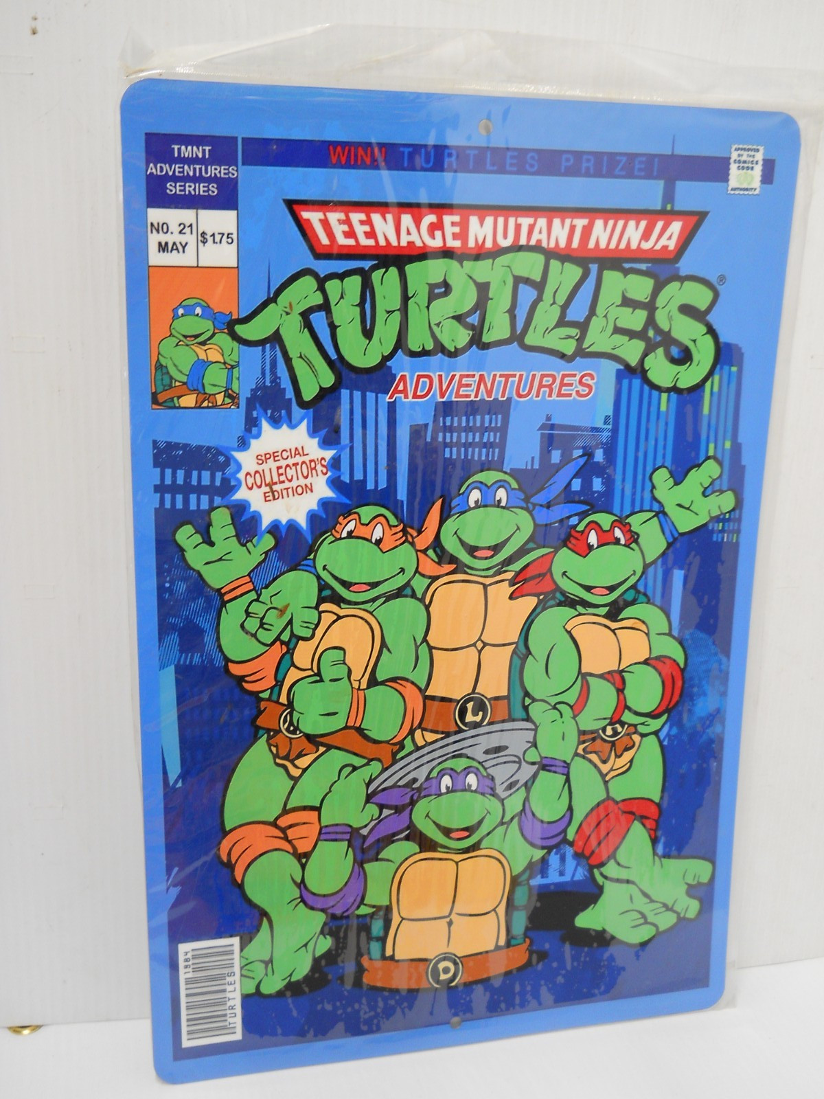 Teenage Mutant Ninja Turtles Adventures Metal Sign 18″ x 12″ Comic Book Cover