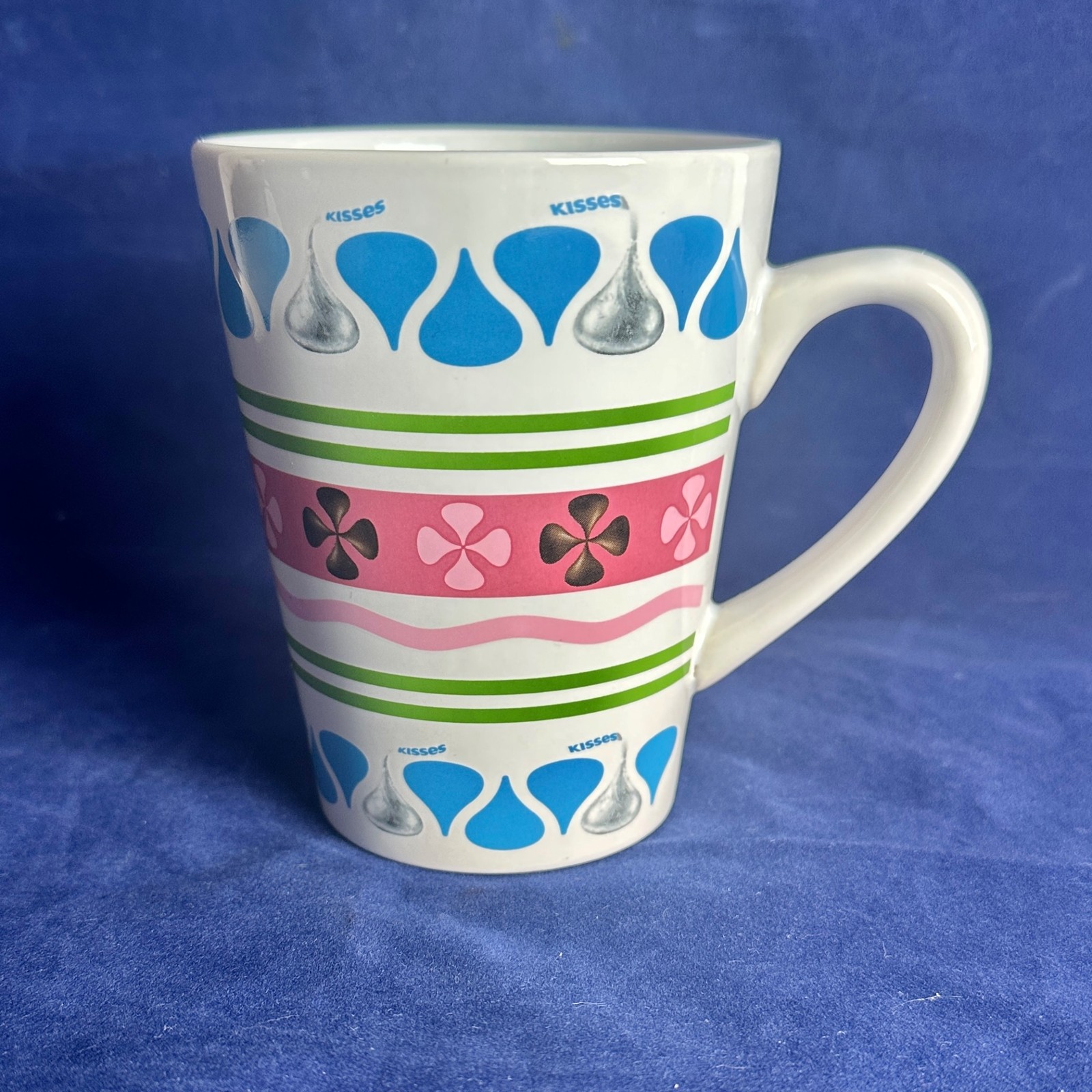 Galerie Hershey Kisses Pastel Striped Coffee Mug Dishwasher Microwave Safe New