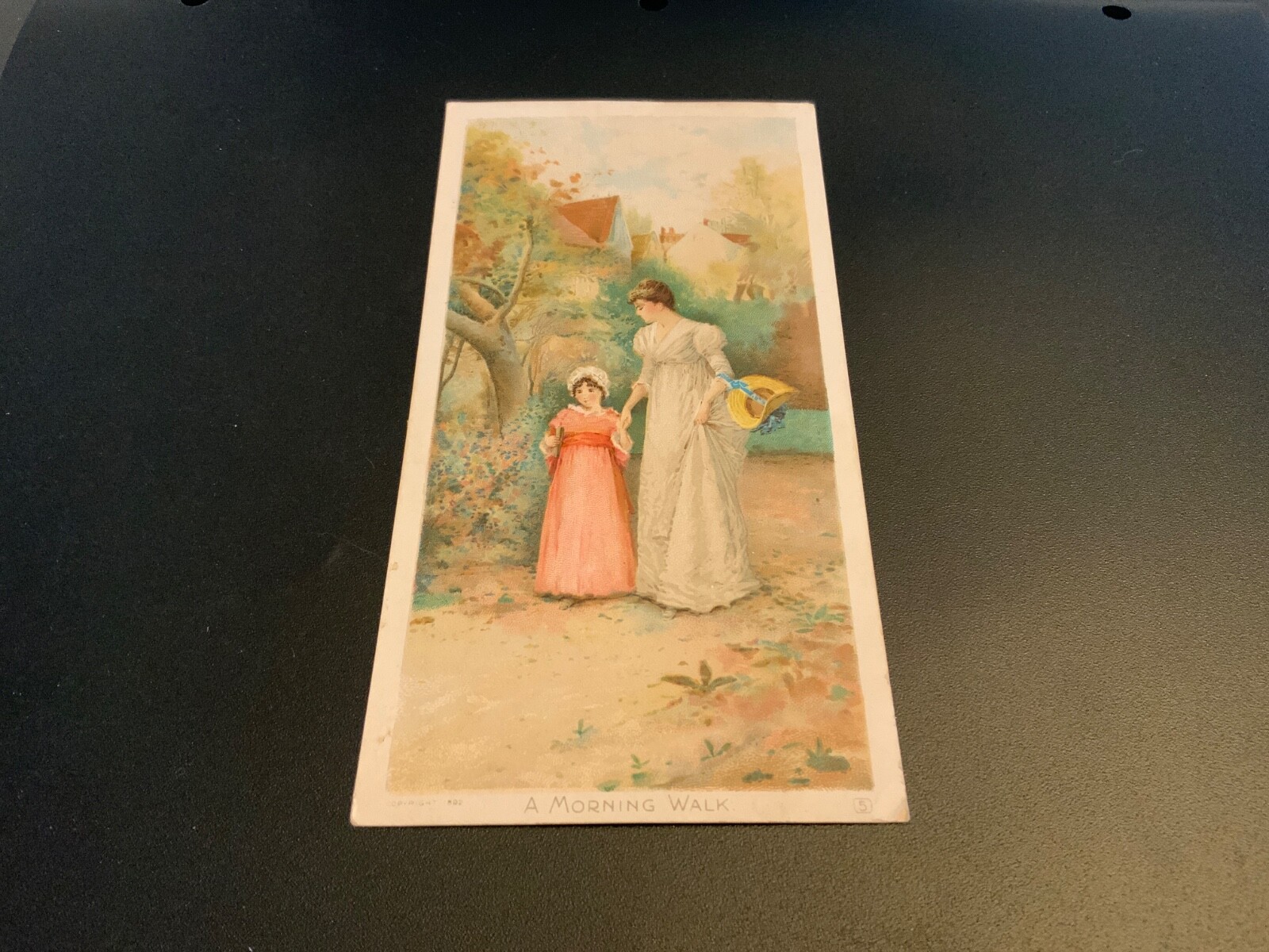 New York~ “NEWSBOY” PLUG TOBACCO – A Morning Walk – c.1892 Victorian Trade Card