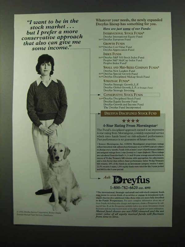 1995 Dreyfus Funds Ad – Want to Be in Stock Market