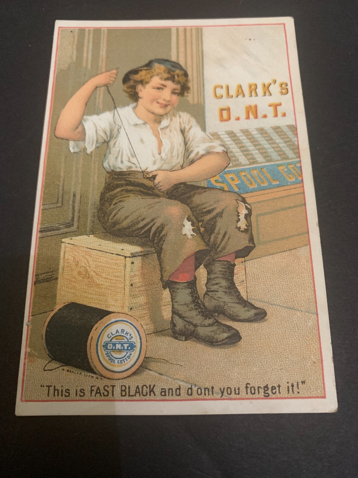c.1890 Clark’s O.N.T. Spool Cotton Victorian Trading Card