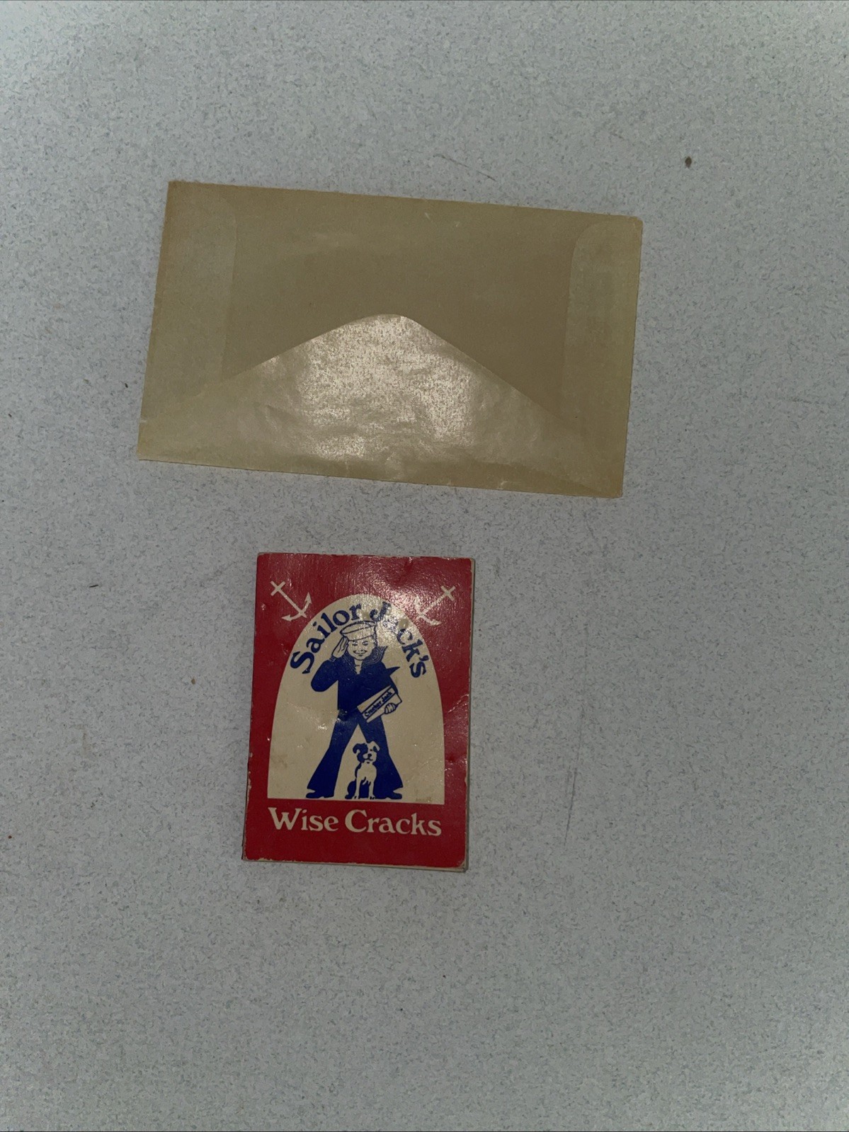 Vintage Cracker Jack Prize Mini Book Envelope Sailor Jacks Wise Cracks #14