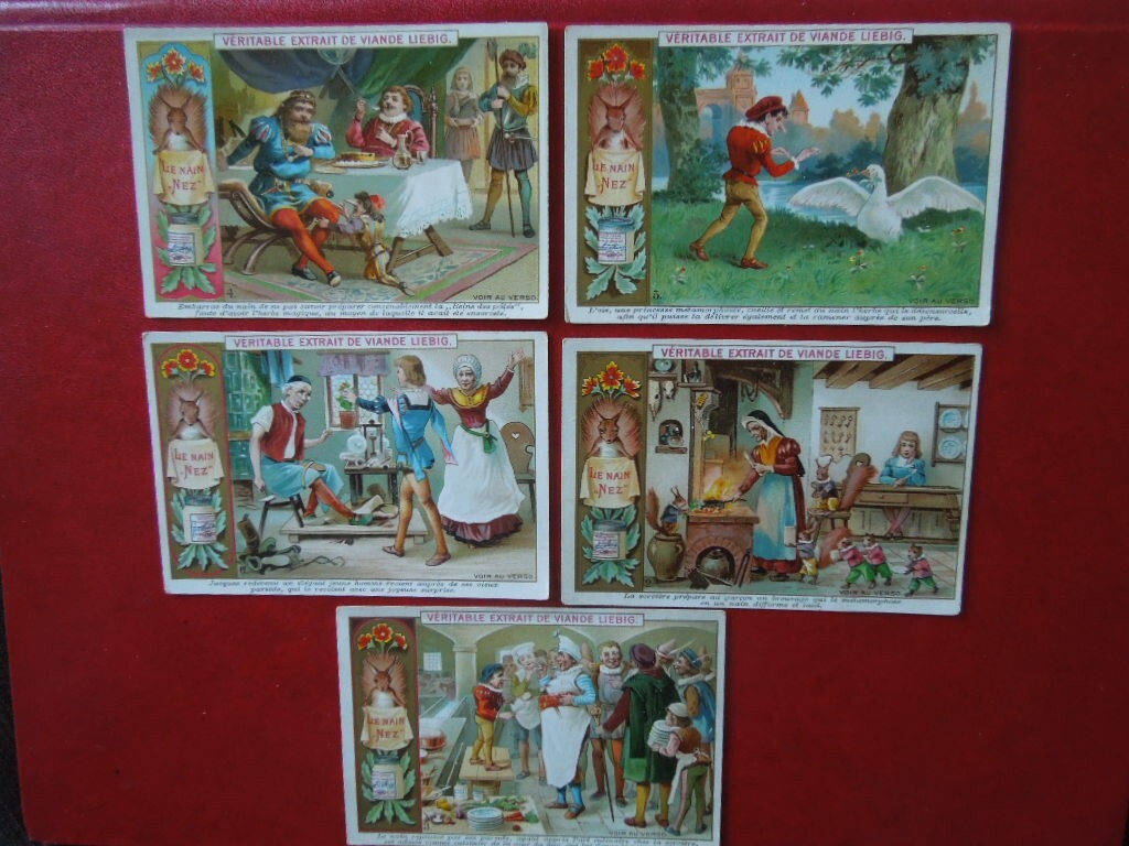 J5638 LIEBIG Chromo 5 x TRADE CARDS Pinocchio GOOD CONDITION SEE DE
