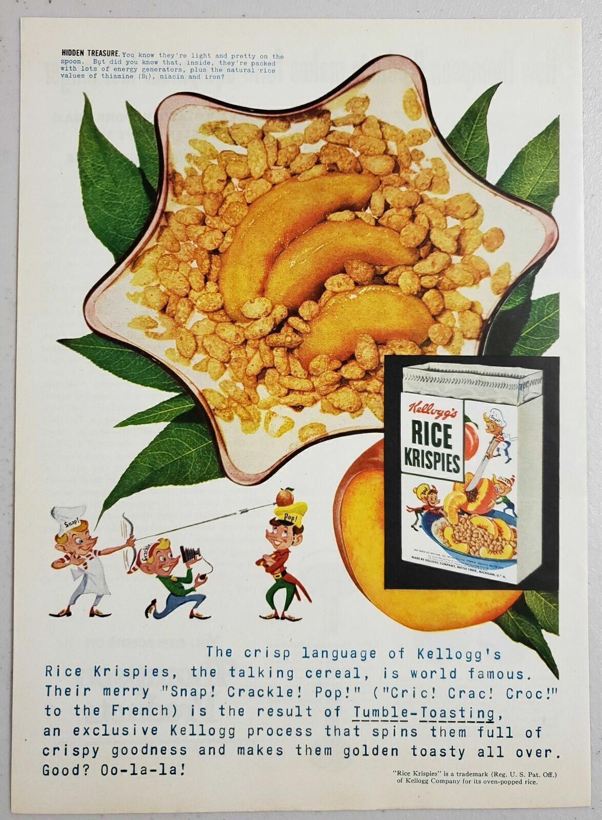 1953 Print Ad Kellogg’s Rice Krispies Snap, Crackle & Pop Characters