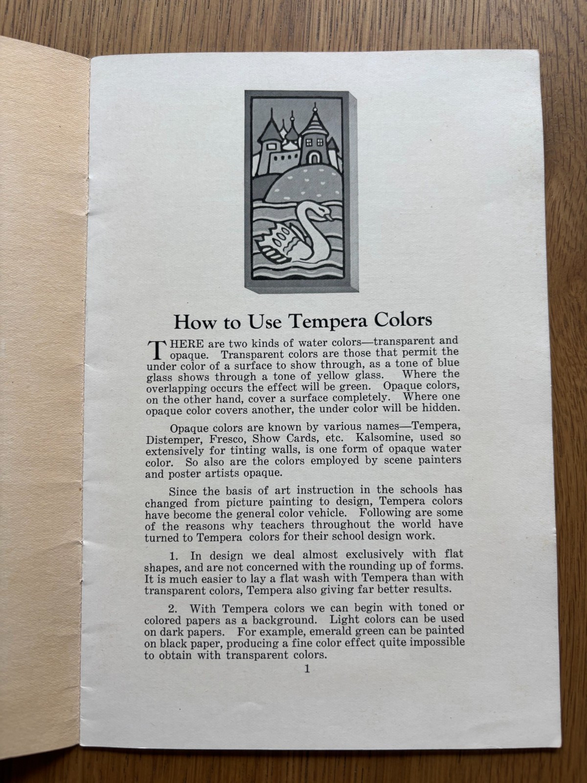 1922 ADV INSTRUCTION BOOKLET PRANG TEMPERA COLORS AMERICAN CRAYON ARTS & CRAFTS