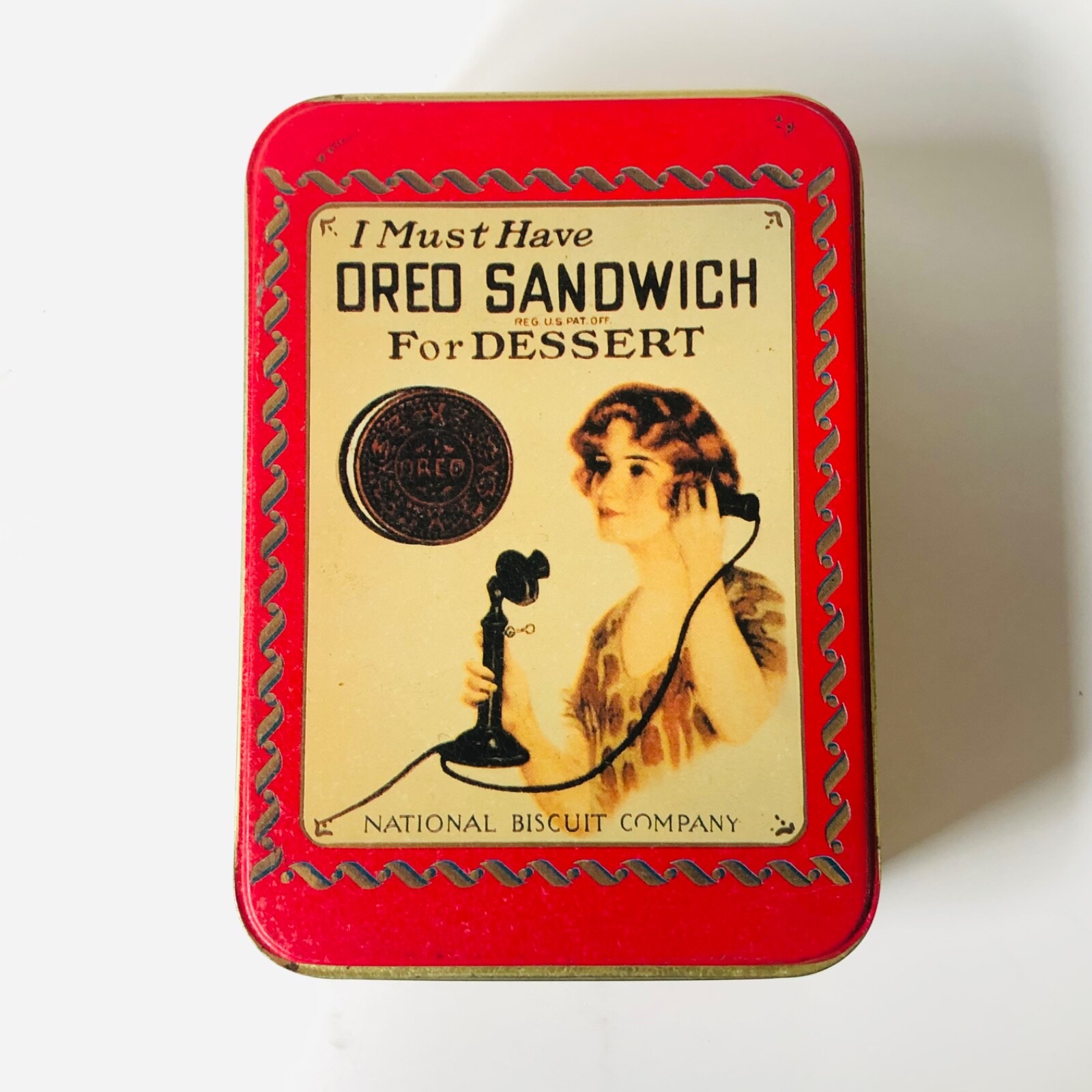 Nabisco Oreo Cookie Tin Box Canister Advertising Ad Collectible Oreo Sandwich