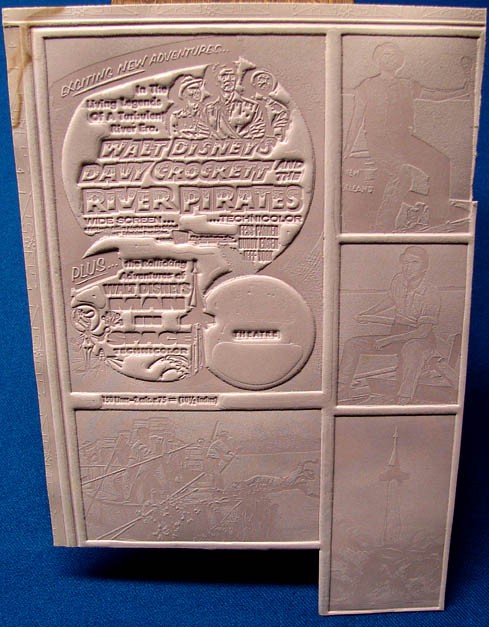 UNUSED 1956 DISNEY DAVY CROCKETT MOVIE AD MAT MOLDS
