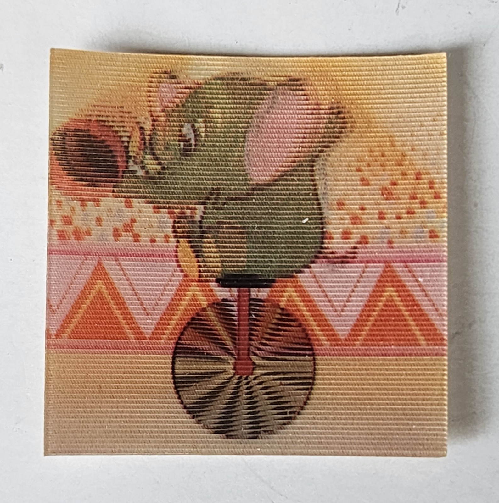 1979 Premium Cracker Jack Prize Tilt Card Elephant Rabbit on a Unicycle Toy