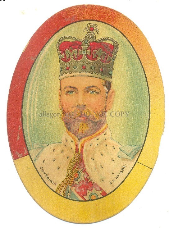 Vintage Label KING GEORGE V 3.25in x 4.75in