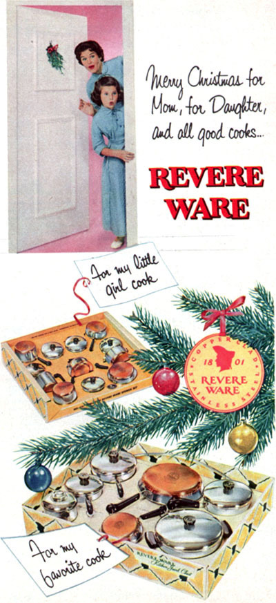 Revere Cookware Toy Set CHRISTMAS For Mom and Daughter 1955 Magazine Print Ad