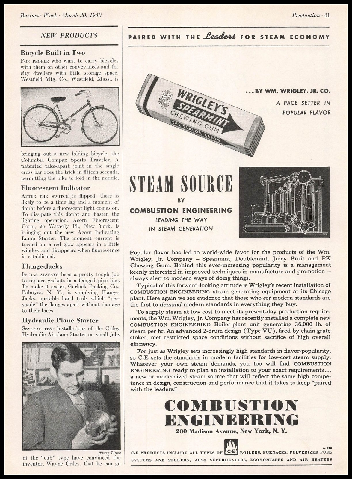 1940 Westfield Mfg Columbia Compax Sports Traveler Folding Bike Article Print Ad