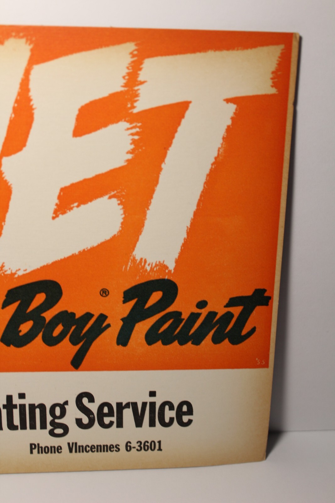 1950s Old Vintage Dutch Boy Paint Advertising Sign Chicago Illinois Phone 6-3601