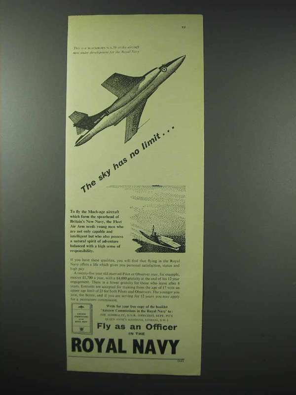 1959 Royal Navy Ad – Blackburn N.A.39 Strike Aircraft