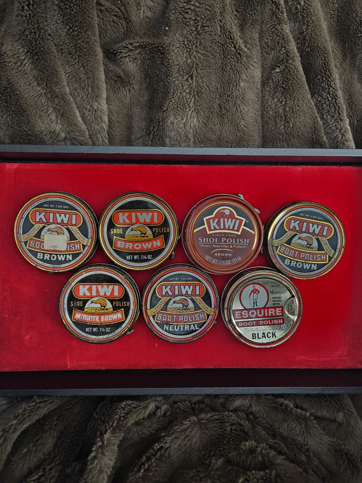 Vintage Lot of 7 Boot & Shoe Polish Tins