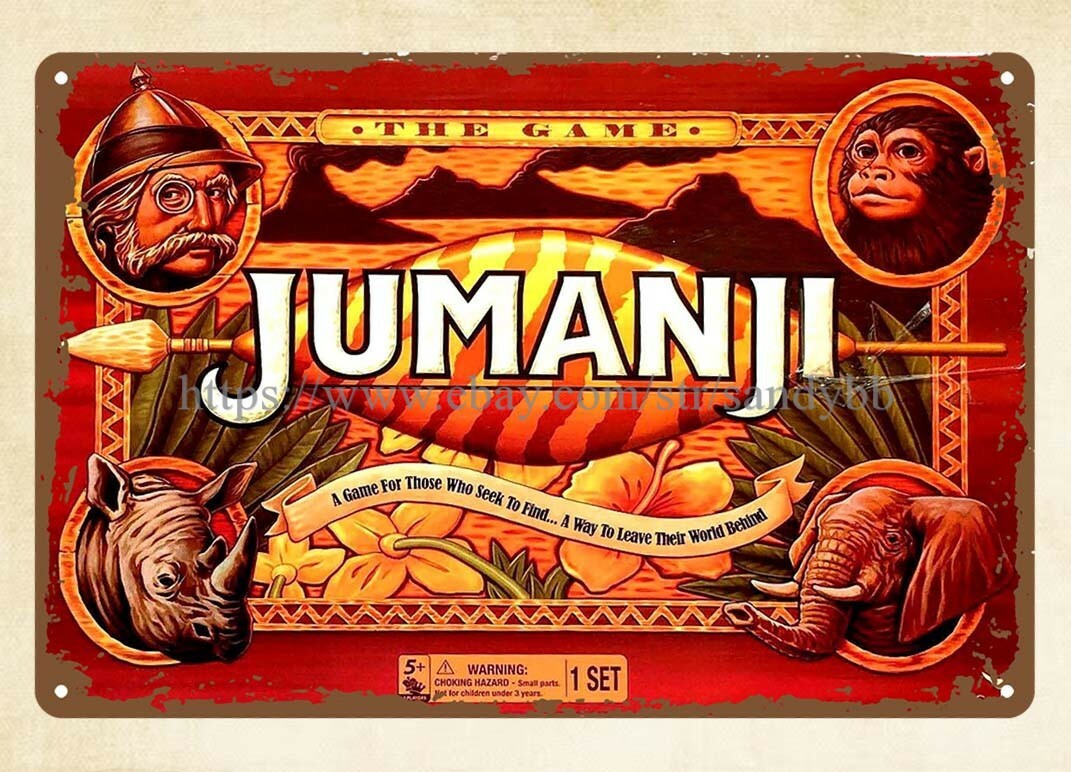 1995 Jumanji board game metal tin sign plaque pub studio plaques