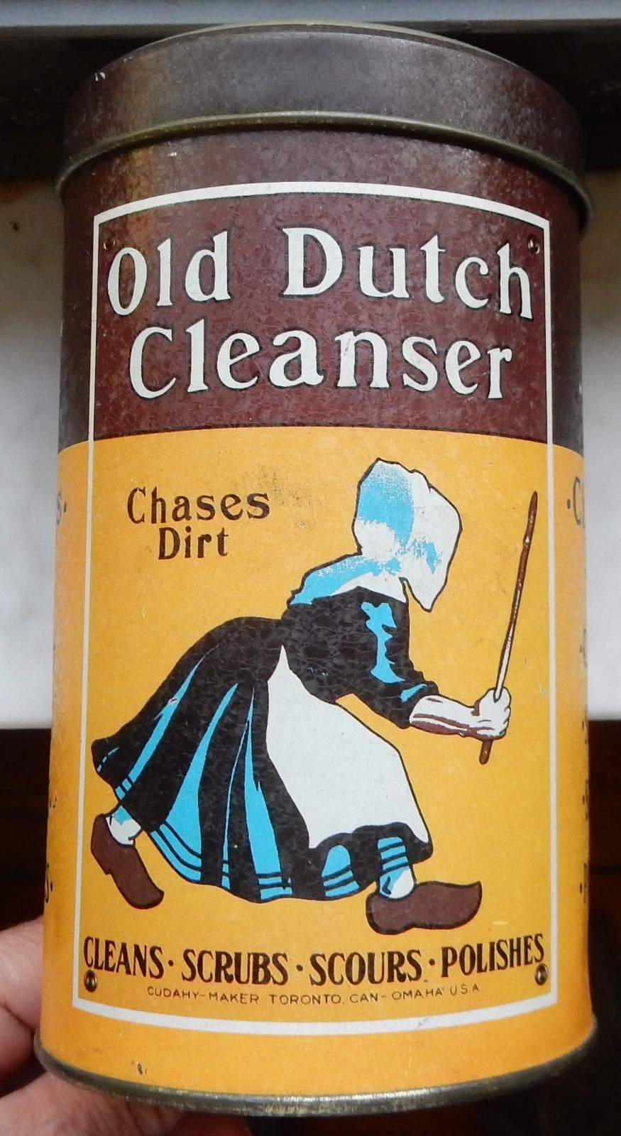 Vintage Old Dutch Cleanser Metal Tin, Empty