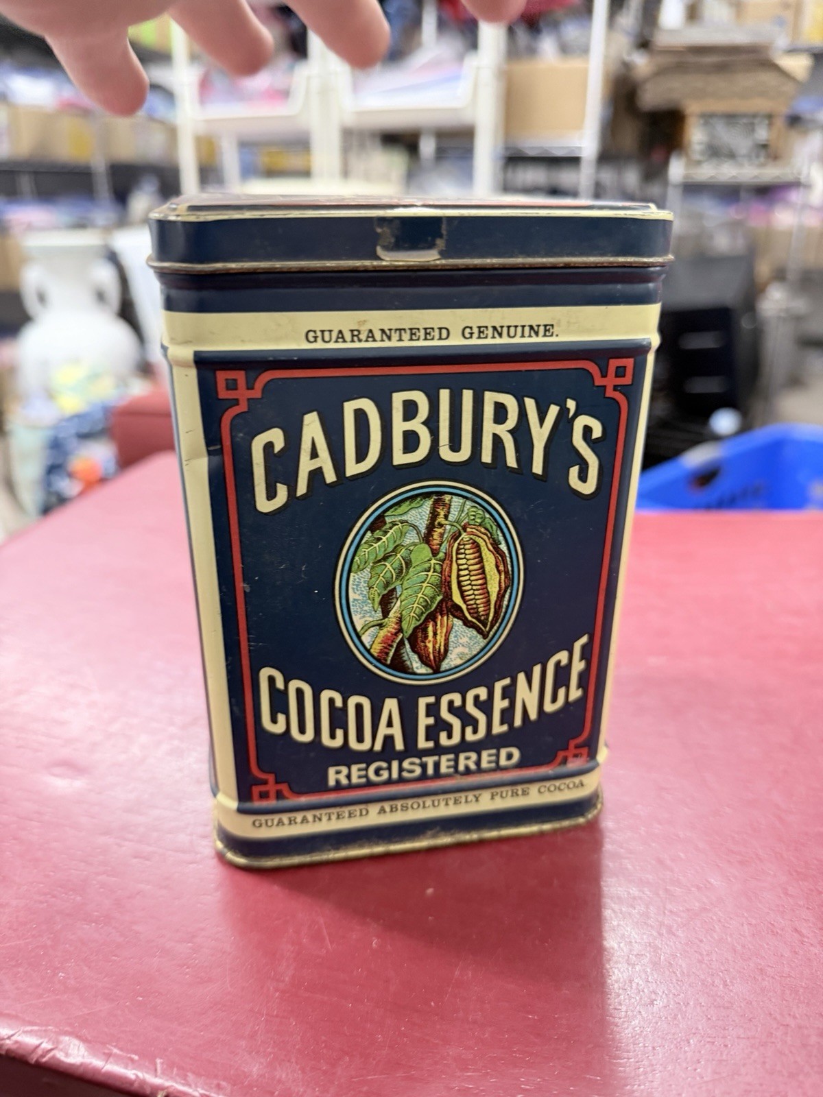Cadbury’s Cocoa Essence Registered 1977 Can Tin 5 3/4×4″ Vintage