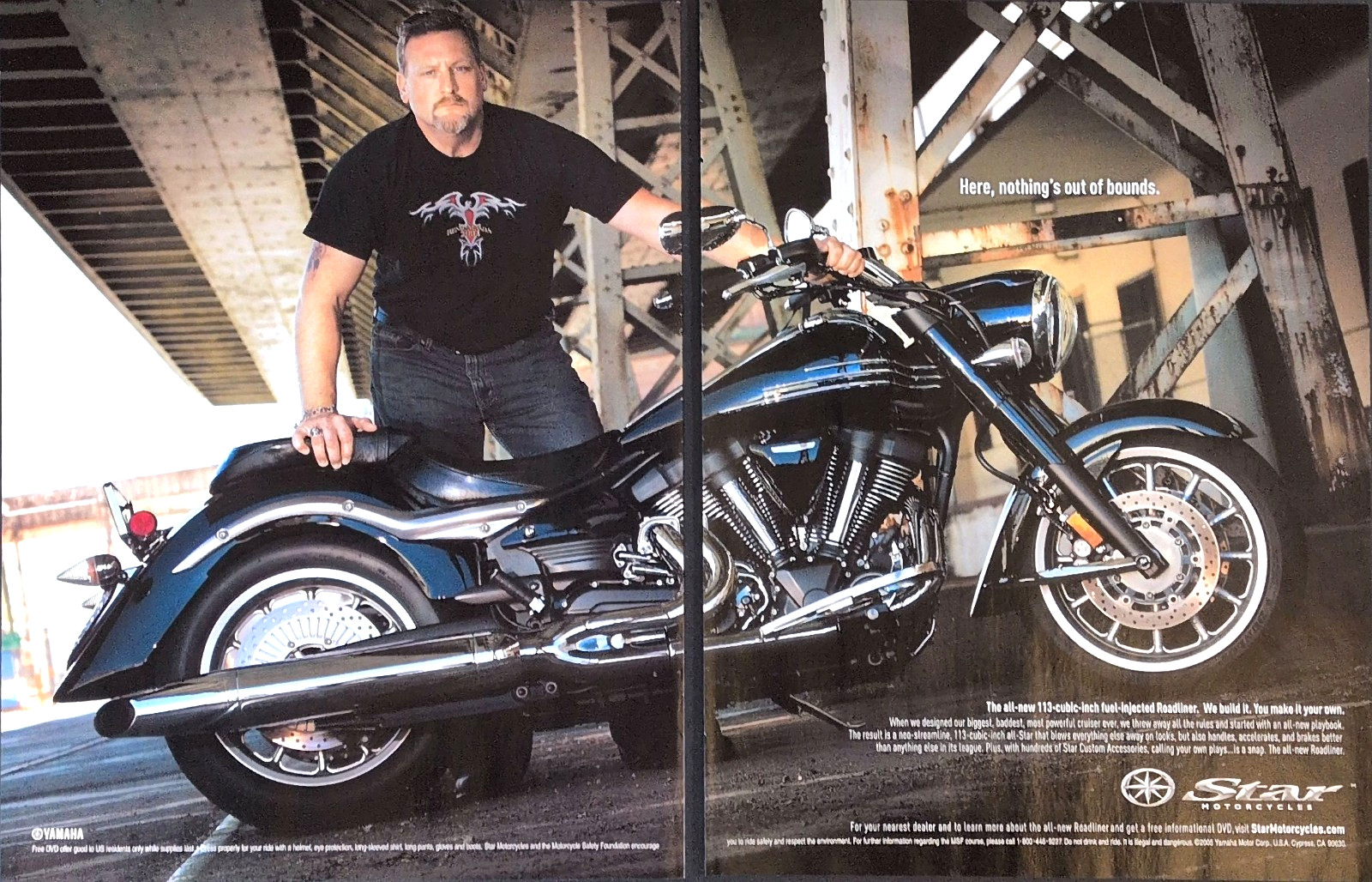 Yamaha Star Roadliner Motorcycle 2 Page Magazine Print Ad Cruiser Bike