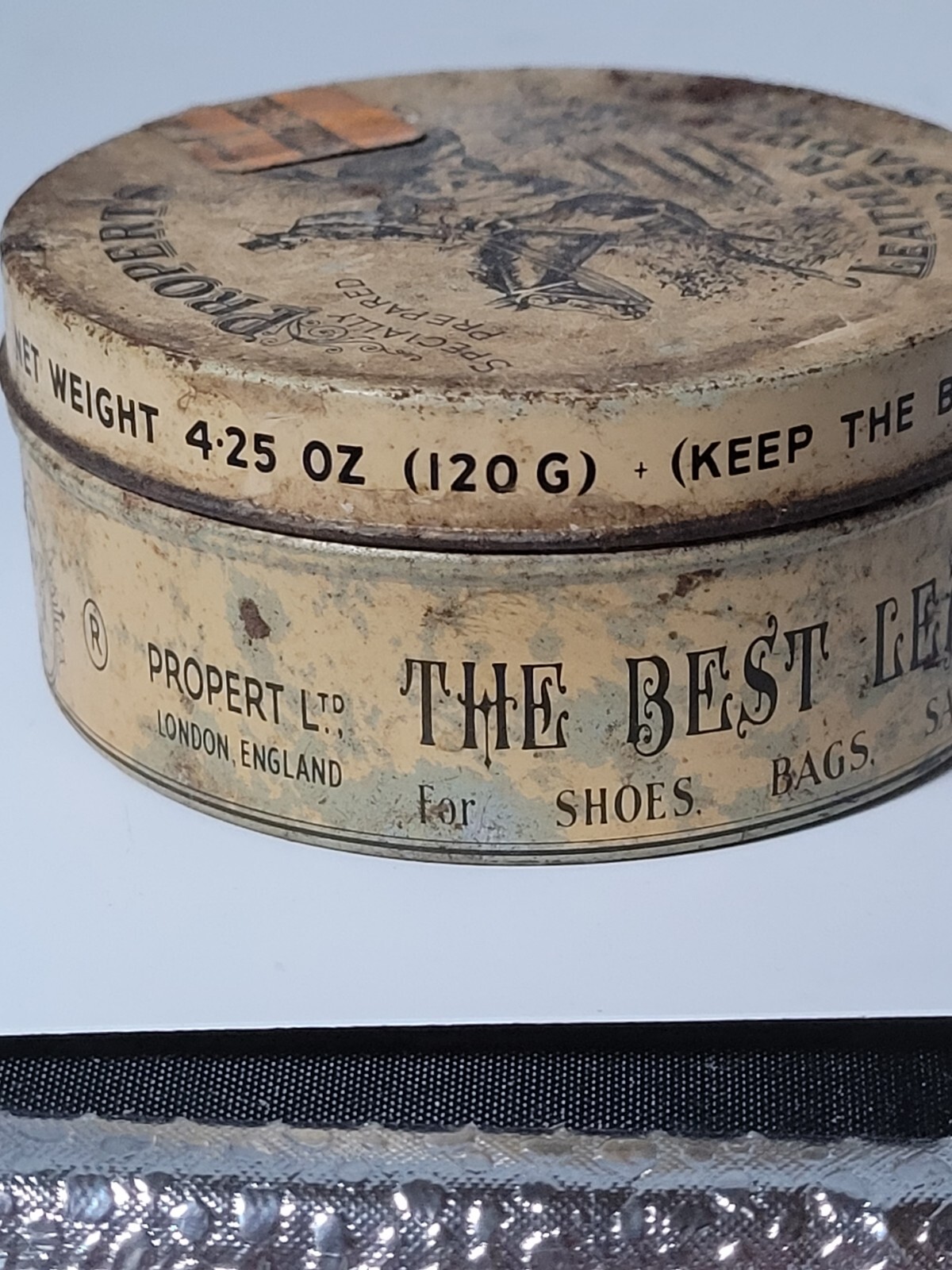 Vintage Propert’s Leather & Saddle Soap Round Advertising Tin London