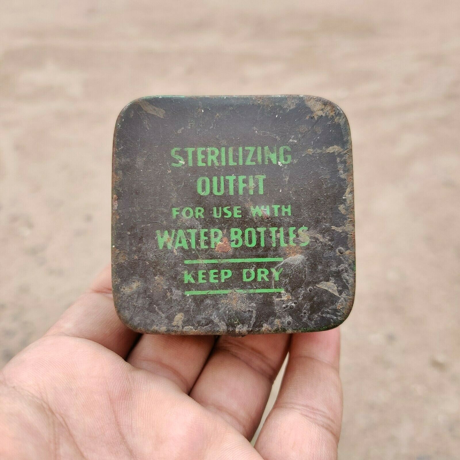 1930sVintage Sterilizing Outfit Use With Water Bottles Advertising Tin Box TB567