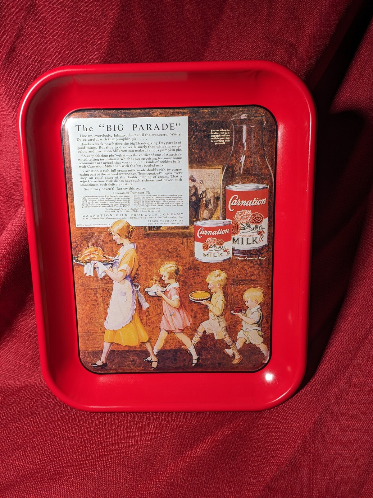 Carnation Milk Metal Advertising Tray 10 1/2″ X 13″ – The Big Parade #3 of 4
