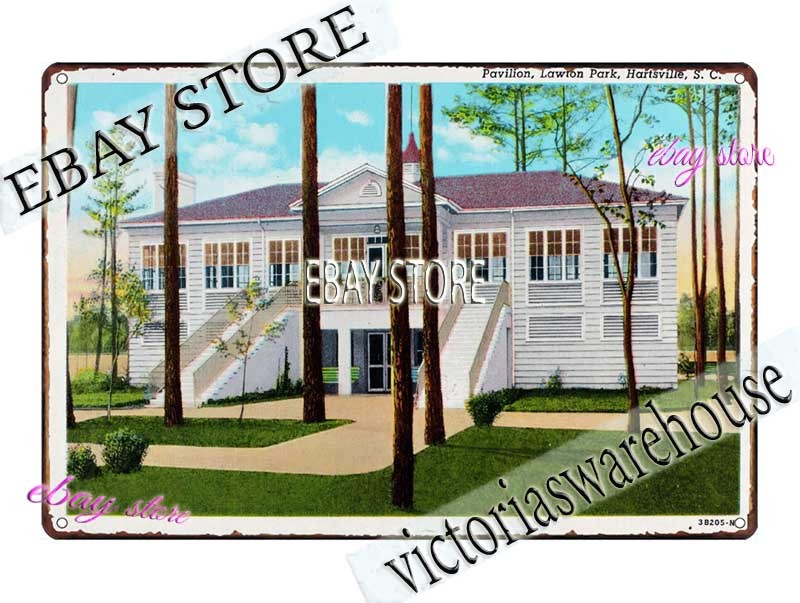 1943 Pavilion Lawton Park Hartsville South Carolina Park Tin Sign room interior