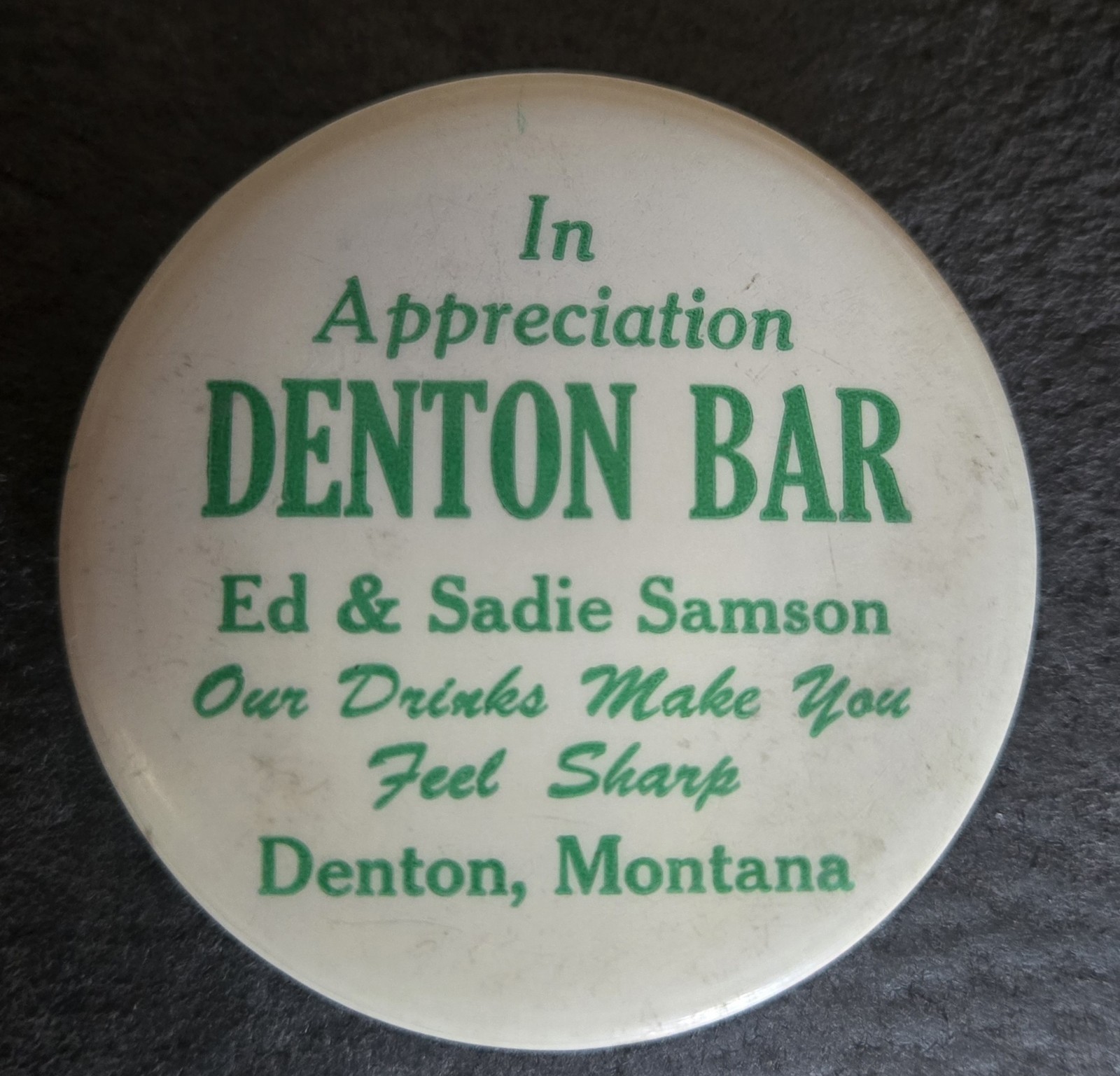 Vintage Denton Bar Knife Sharpener Whetstone Montana Advertising