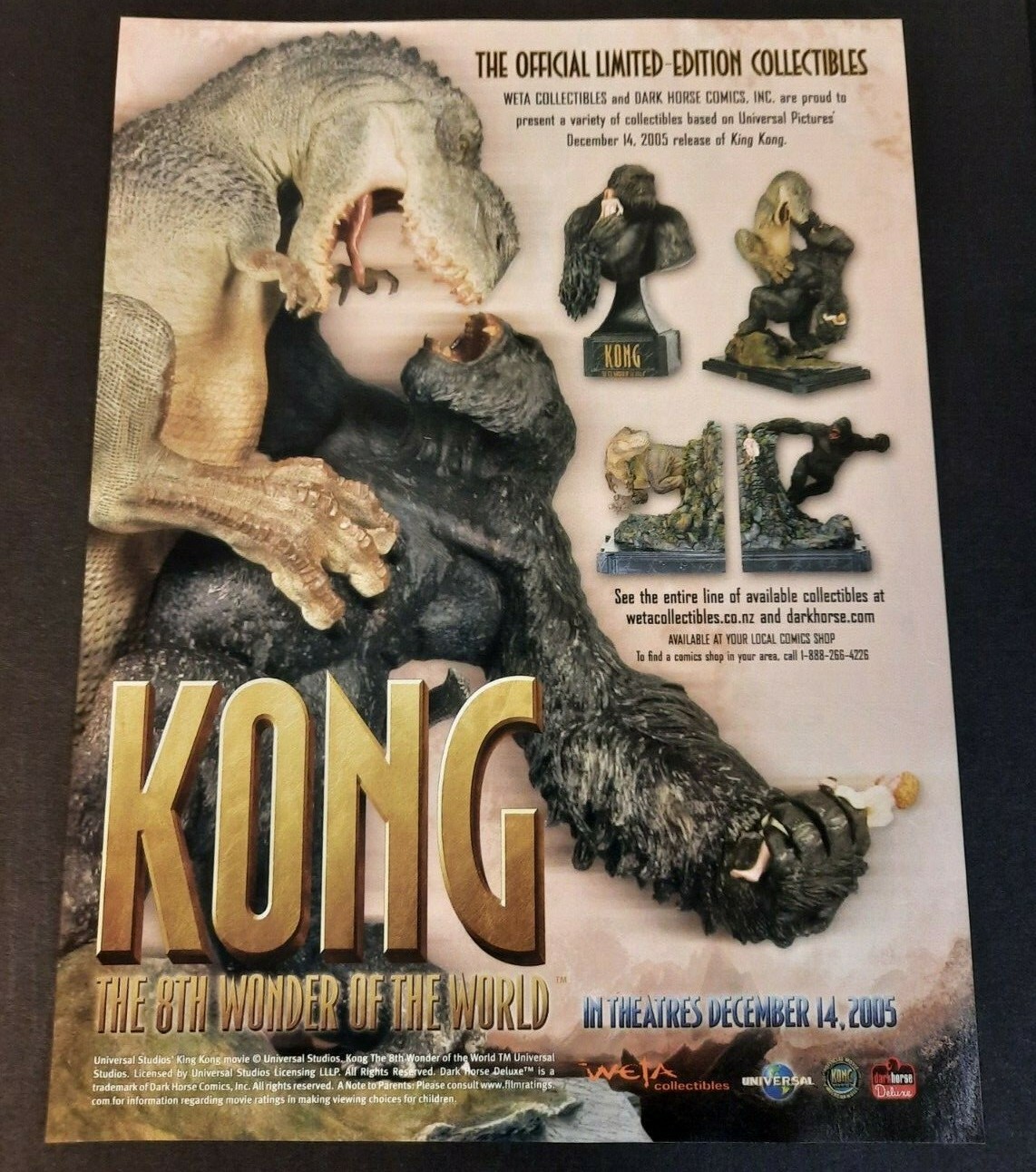 KONG The 8th Wonder of the World Statues ~ Magazine Print AD 2005 Dark Horse