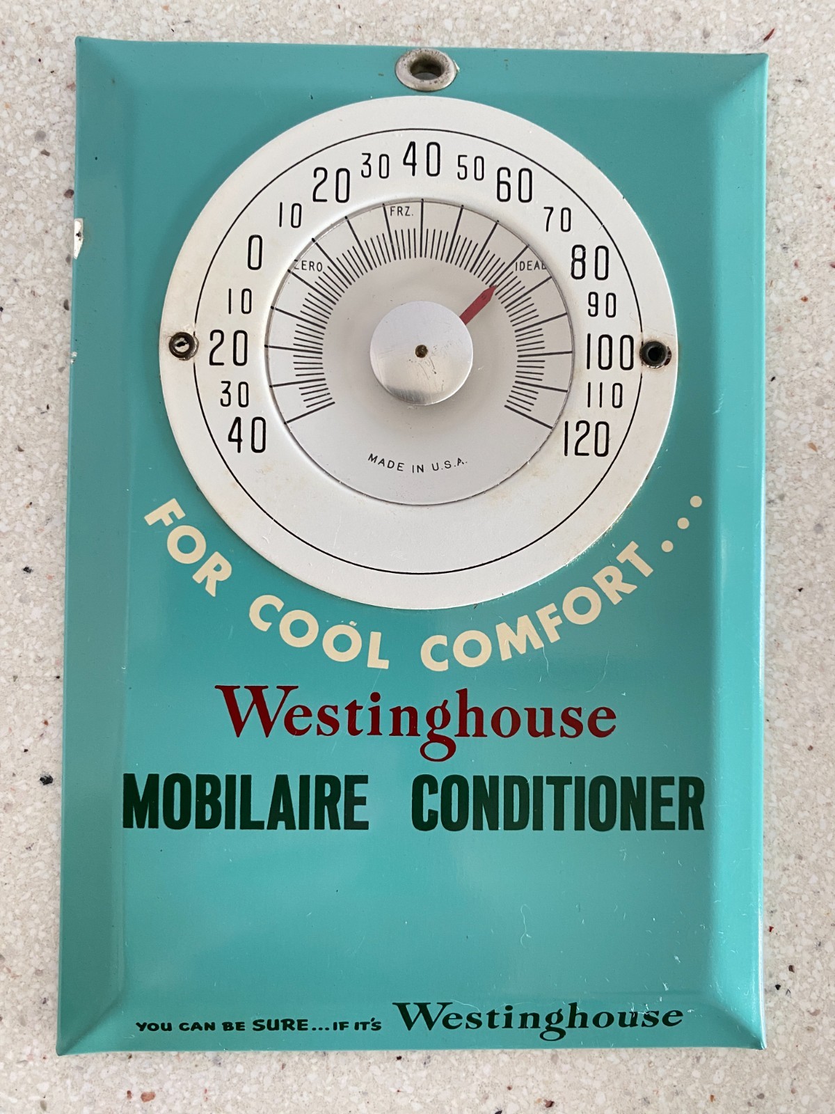 Vintage Westinghouse Thermometer Mobilaire Conditioner Advertising Display Works