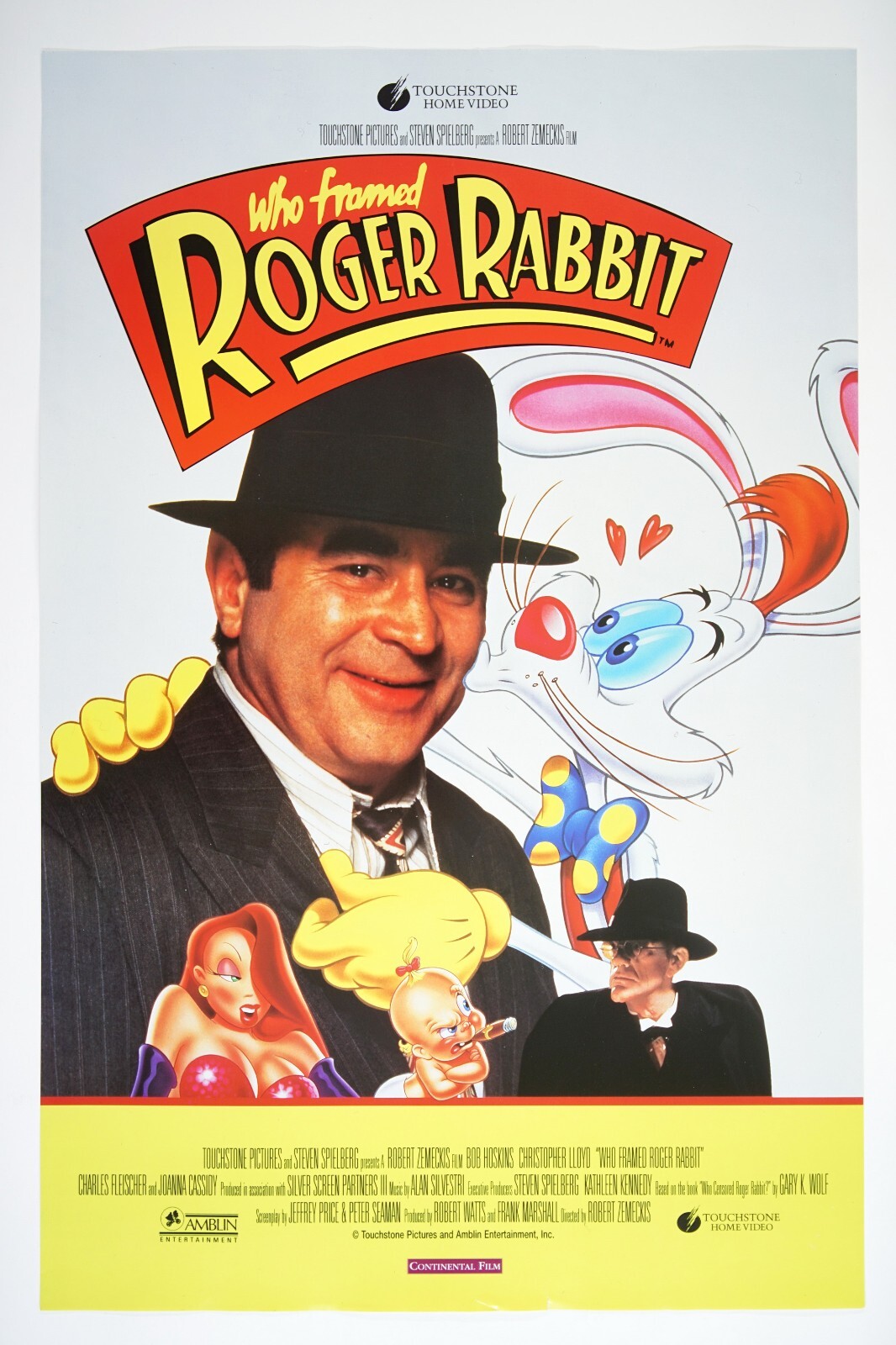 WHO FRAMED ROGER RABBIT Original INT HV movie poster 1988 BOB HOSKINS R ZEMECKIS