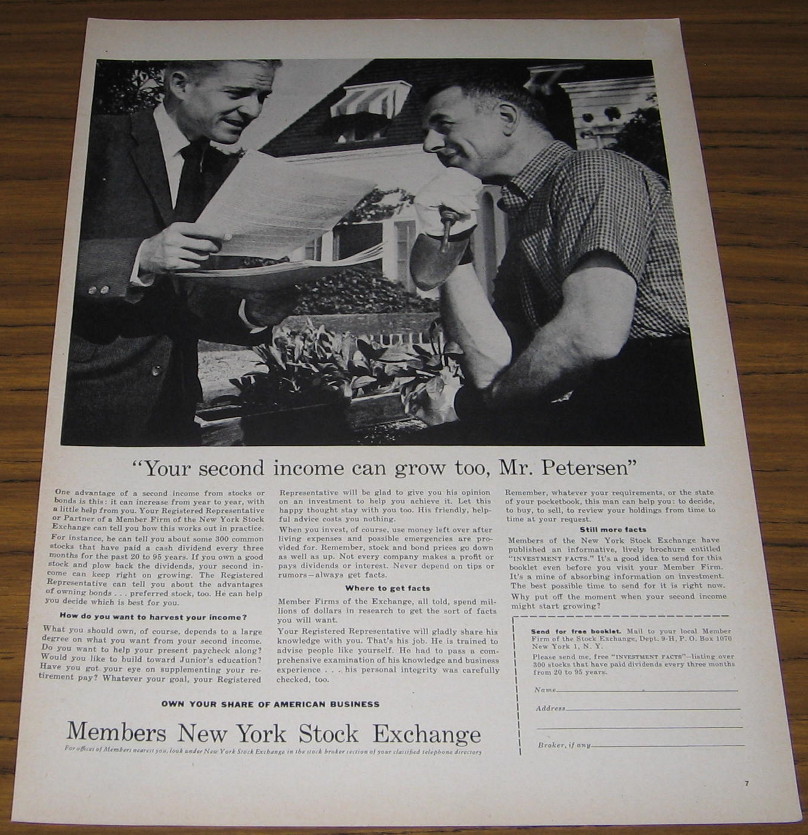 1959 Vintage Ad Members New York Stock Exchange Representative and Customer