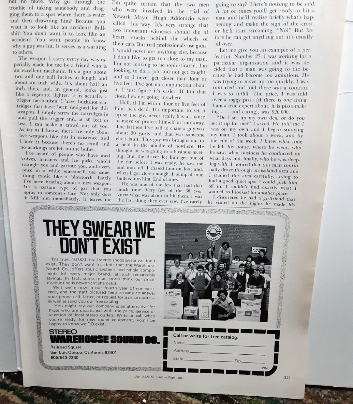 1973 Stereo Warehouse Sound Co Ad Vintage Hi-Fi Audio Equipment Print Ad