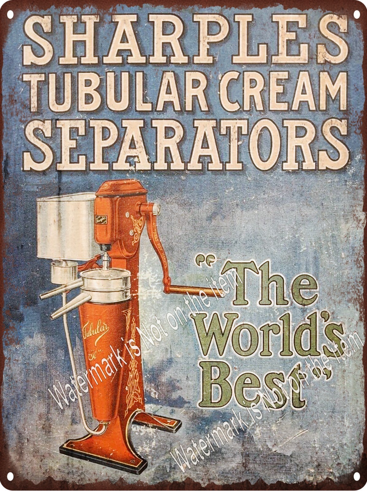 Sharples Tubular Cream Separators Dairy Milk Farm Metal Sign 9×12″ A928
