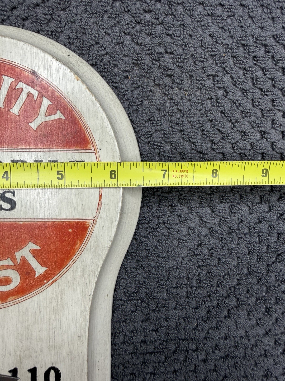 Early Wooden Painted Quality First Auto Tops Thermometer Chico, CA Permacolor