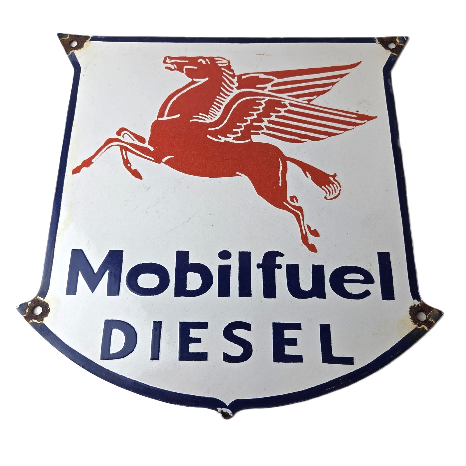 Vintage Mobil Sign – Diesel Gasoline Advertising Gas Fuel Station Porcelain Sign
