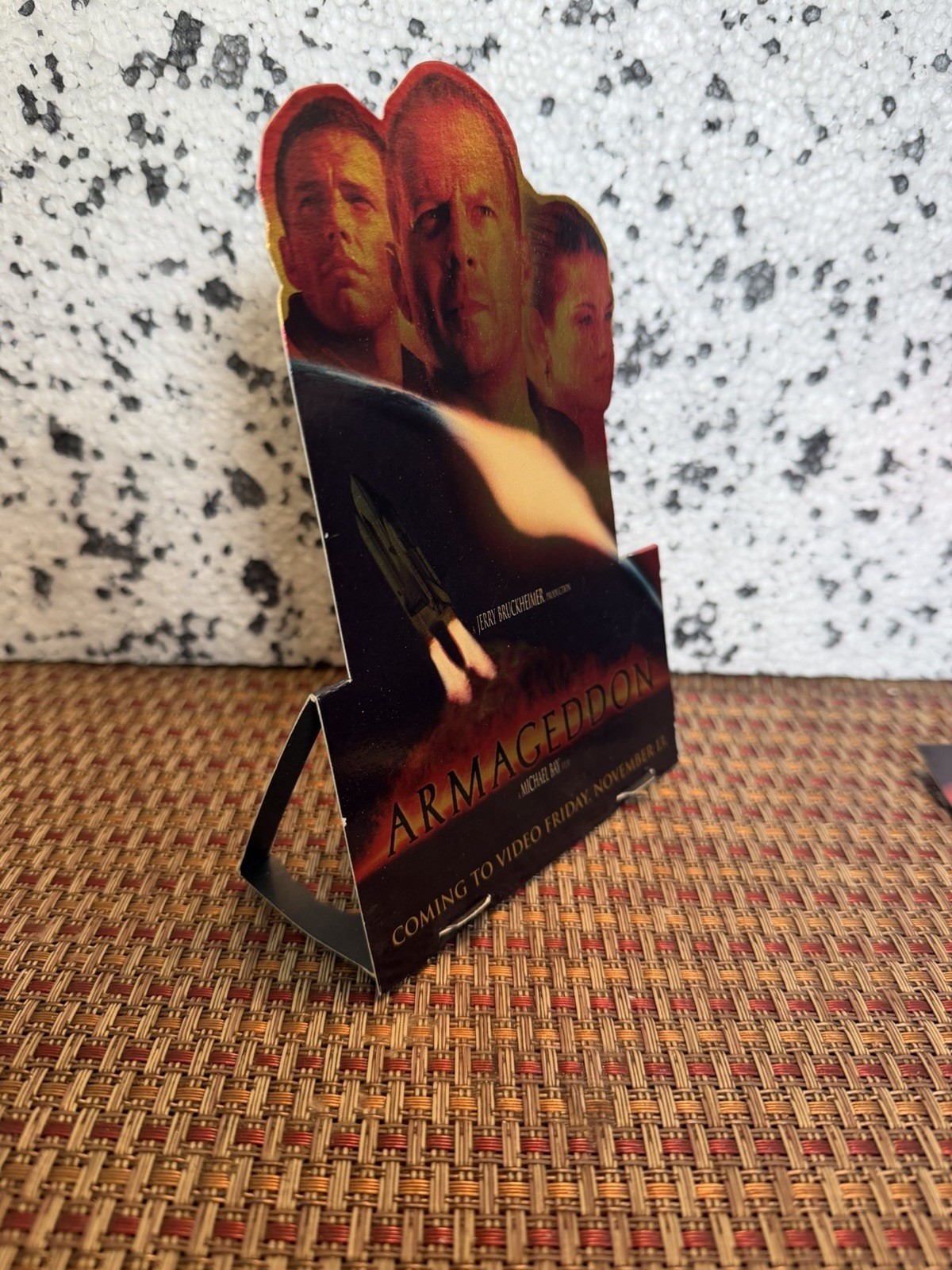 4 – RARE Vintage Card ARMAGEDDON Foil Video Store Shelf Display Lot Bruce Willis