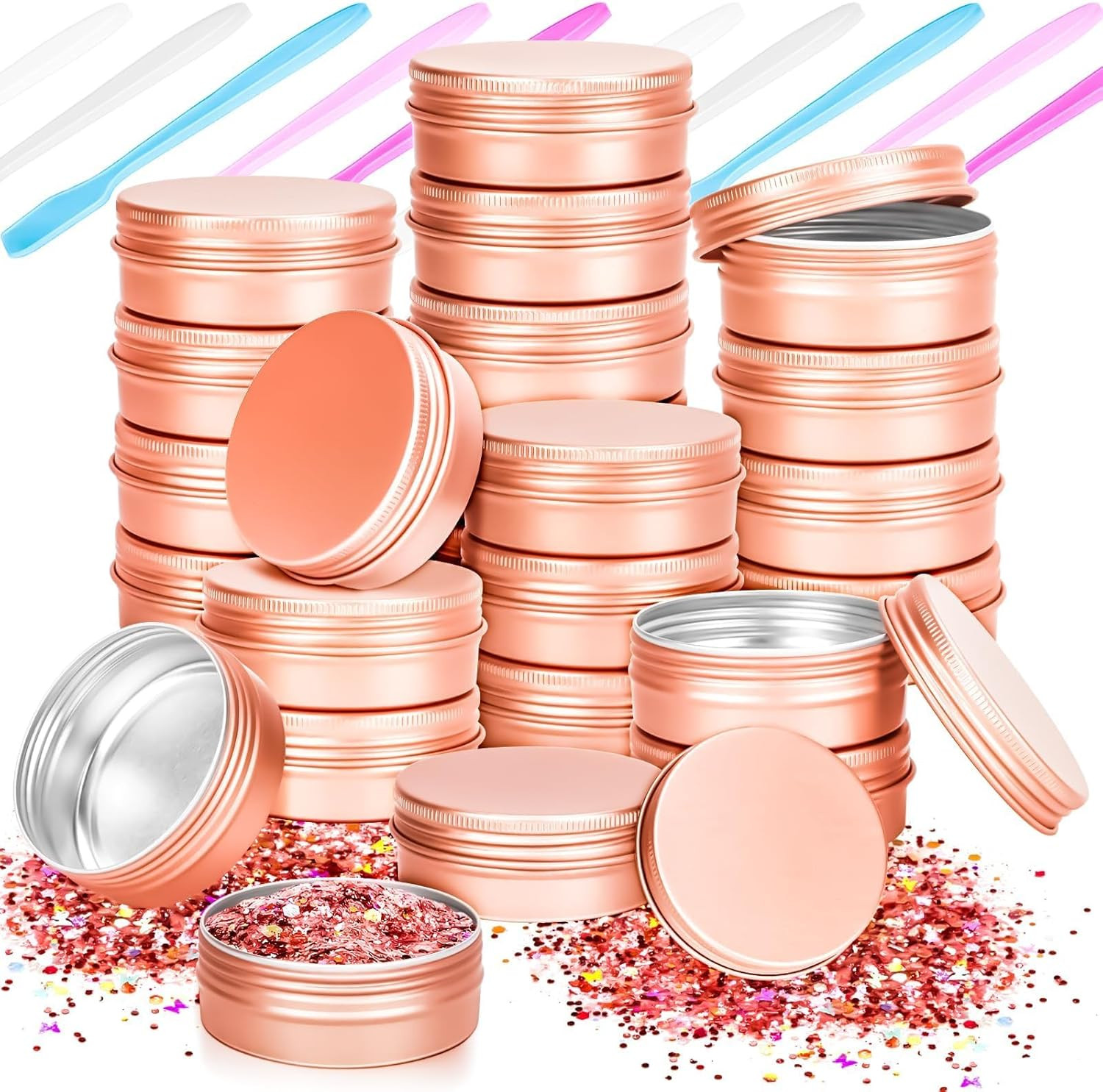 24 Pack 0.5Oz Tin Jars 15Ml Metal Tin Cans 1/2 Ounce Aluminum Container With Lid